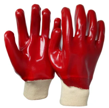 Fully Dipped Red PVC Gloves
