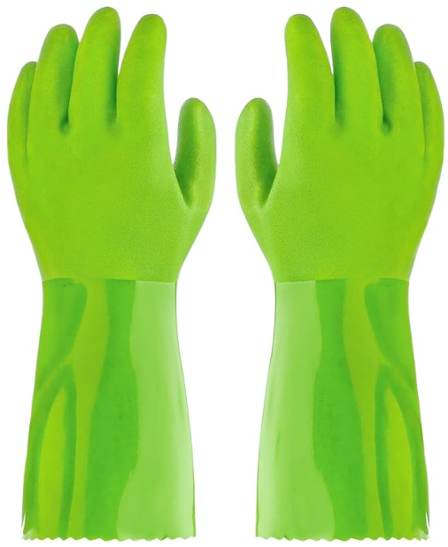 Green Wear-Resistant PVC Gloves