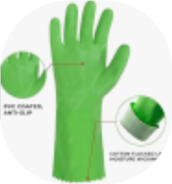 Grüne PVC-Chemikalienhandschuhe