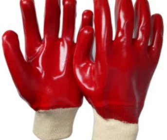 Fully Dipped Red PVC Gloves