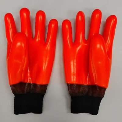 FLUORESCENT ORANGE PVC CHEMICAL RESISTANT GLOVES 