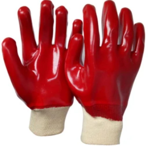 Fully Dipped Red PVC Gloves