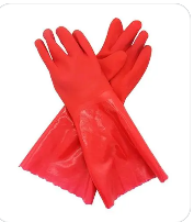 Зеленые промышленные резиновые перчатки из ПВХ