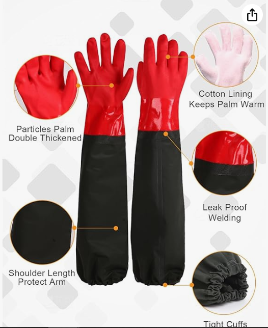Extra Long Waterproof Rubber Gloves