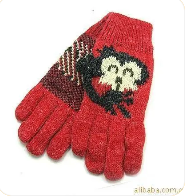 漫画の冬の子供猿の手袋